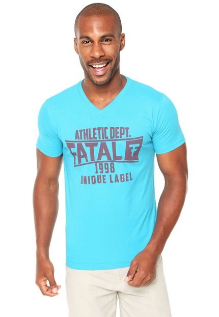 Camiseta Fatal C Slim V Estampada13619 Azul - Marca Fatal Surf