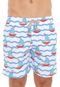 Bermuda Água Shorts Co Reta Veleiro Branca/Azul - Marca Shorts Co