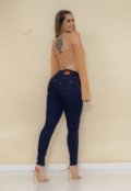 Calça Jeans Skinny Elegante Feminina Azul Escuro Com Botões Confortável Tecido Premium - Marca GARAIS MODA