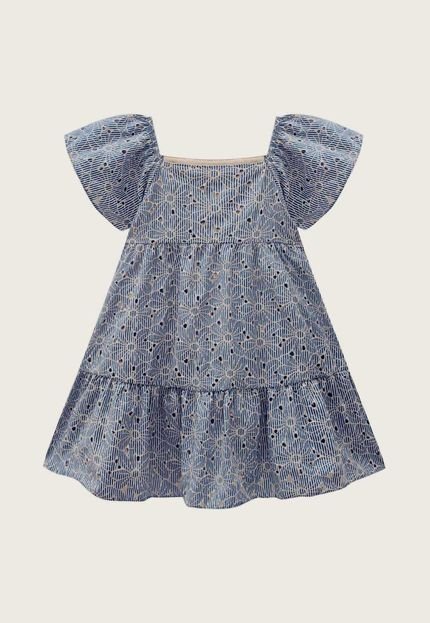 Vestido Infantil Milon Floral Azul - Marca Milon