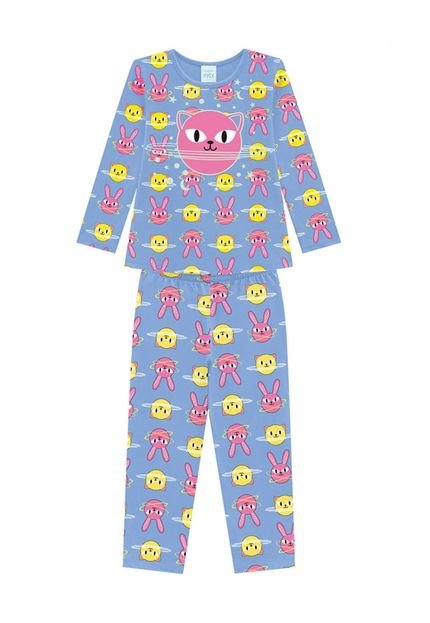 Pijama Infantil Menina Kyly Azul - Marca Kyly