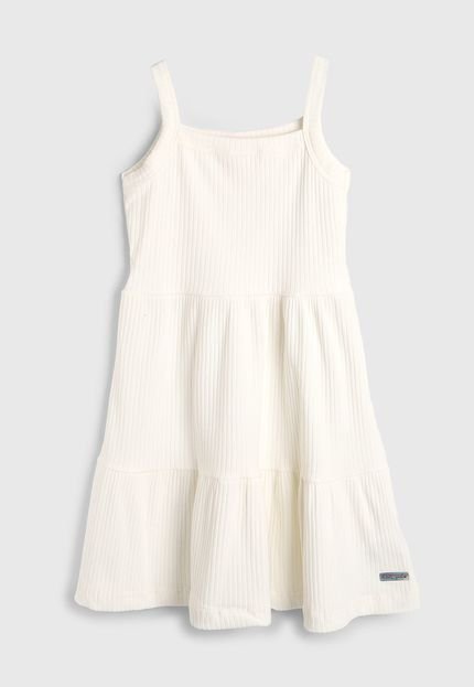 Vestido Kamylus Canelado Off-White - Marca Kamylus