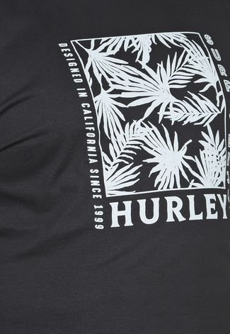 Camiseta Plus Size Hurley Frond Bomb Over Preta