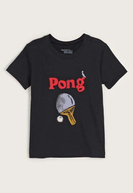 Camiseta Infantil Reserva Mini Pong Preta - Marca Reserva Mini