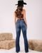Calça Jeans Flare Feminina Cintura Média com Cinto 23679 Escura Consciência - Marca Consciência
