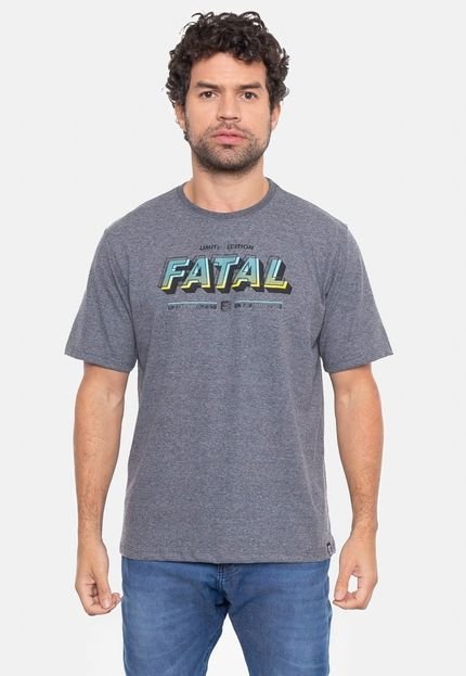 Camiseta Fatal Estampada Meta Grafite Mescla - Marca Fatal