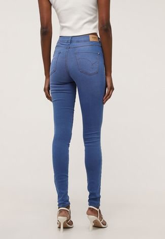 Calça Jeans Lez a Lez Skinny Estonada Azul