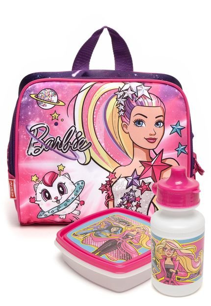 Lancheira Sestini Barbie Aventura nas Estrelas Infantil Rosa - Marca Sestini