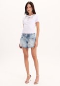 Short Jeans Comfort Cintura Alta com Laço de Brilhos My Favorite Things - Marca My Favorite Things