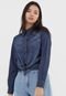 Camisa Jeans Colcci Tachas Azul - Marca Colcci