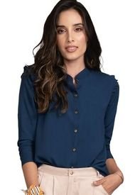 Camisa Para Mujer Azul Petroleo Oscuro Rutta
