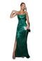 Vestido Longo Tomara que Caia Madrinhas com Fenda Majestic  Verde Esmeralda - Marca Cia do Vestido