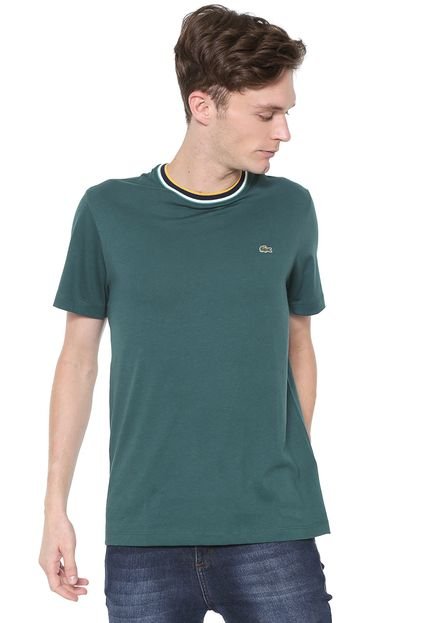 Camiseta Lacoste Listras Verde - Marca Lacoste