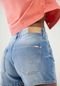 Shorts Jeans Linha A com Lenço Estampado - Marca Lez a Lez