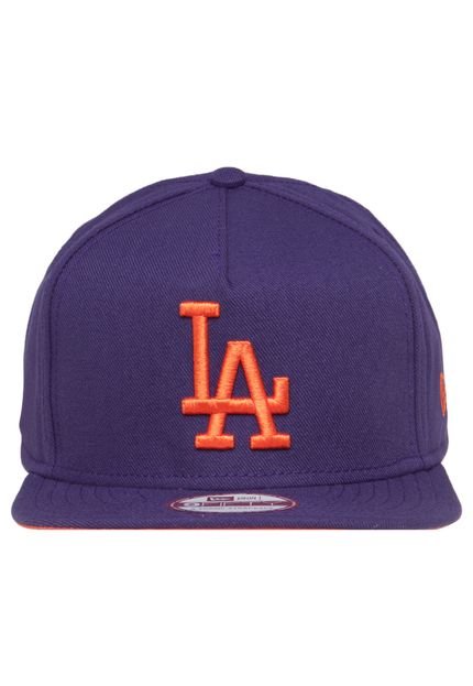 Boné New Era 950 Af With Orange Fluor Los Angeles Dodgers Roxo - Marca New Era
