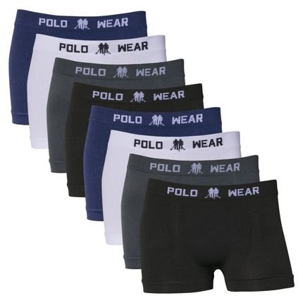 Kit 8 Cuecas Boxer Polo Wear Infantil Microfibra Sortido - Marca Polo Wear