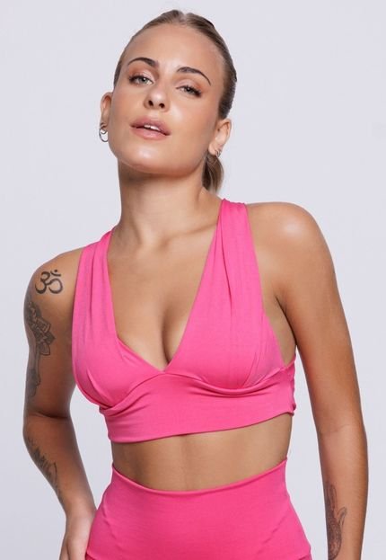 Top Feminino Vekyo Fitness com Bojo Vick Rosa - Marca VEKYO