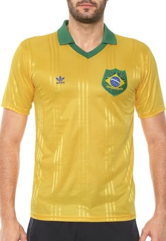 Camisa adidas Originals Brasil Fan Amarela/Verde