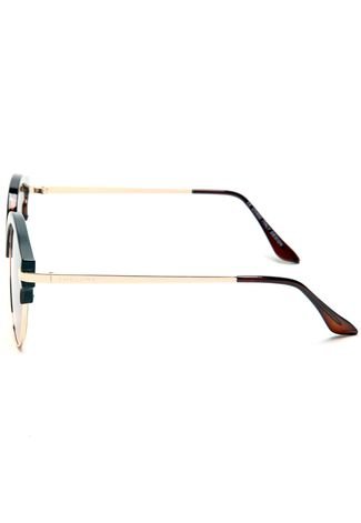Óculos de Sol Thelure Redondo Dourado/Marrom