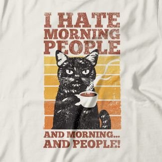 Camiseta Feminina Hate Morning People - Off White