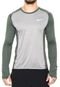 Camiseta Nike Miler Top LS Cinza/Verde - Marca Nike