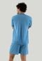 Pijama Masculino Linha Noite Botão Cirúrgico Aberto Azul - Marca Linha Noite