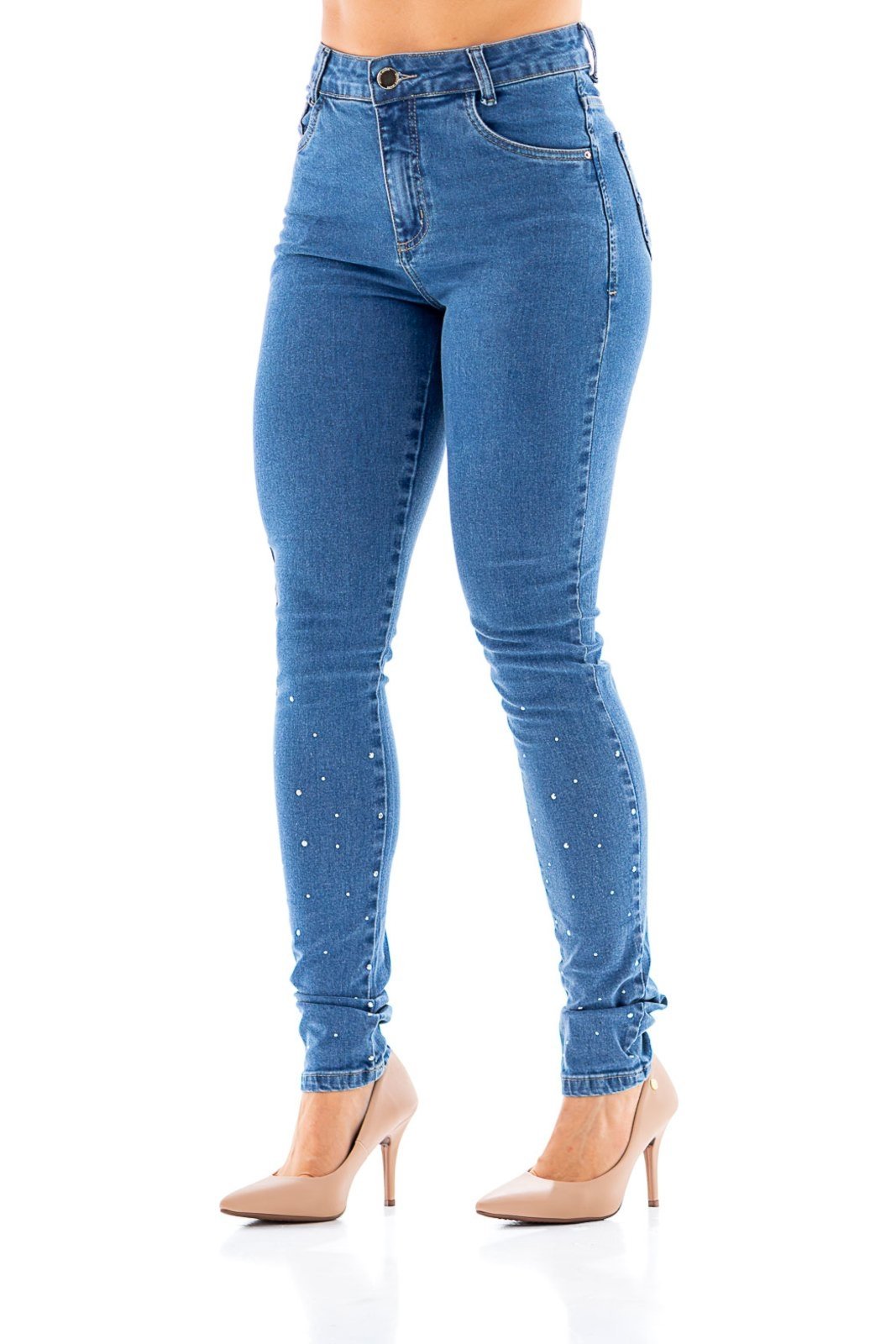 Calça Jeans Feminina Arauto Hot Pants Strass  Azul Claro - Marca ARAUTO JEANS