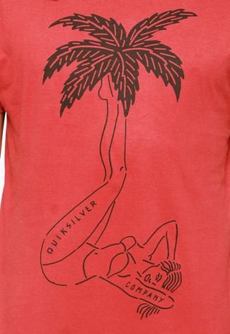 Camiseta Quiksilver Especial Wet Palms Vermelha