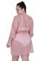 Robe Plus Size Hobby Detahe de Renda Adulto Feminino Terra e Mar Rosa - Marca TERRA E MAR MODAS