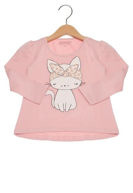 Blusa Carinhoso Gatinho Rosa - Marca Carinhoso