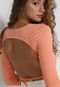 Blusa Cropped Forever 21 Cut Out Laranja - Marca Forever 21