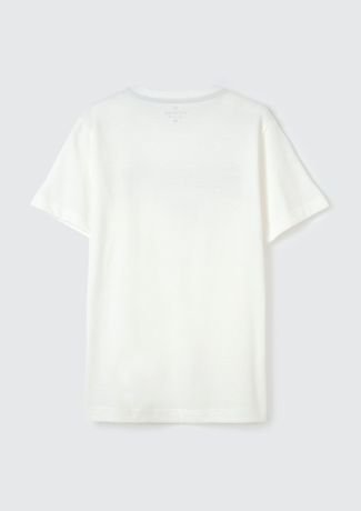 Camiseta Menino Manga Curta Com Estampa - Branco
