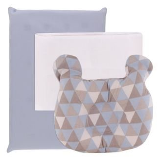Kit Travesseiro de Bebê Recém Nascido 3 Peças Menino Menina Azul