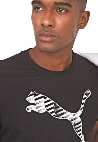 Camiseta Puma Cat Brand Logo Preta