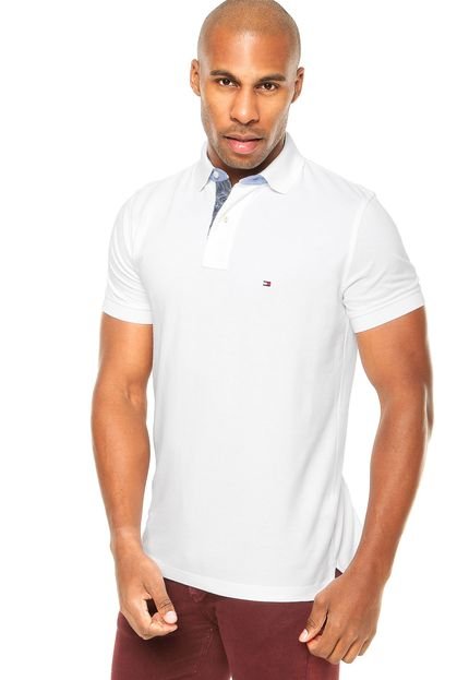 Camisa Polo Tommy Hilfiger Regular Fit Bordado Branca - Marca Tommy Hilfiger