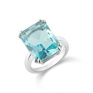 Anel Life Royal Prata Cristal Azul