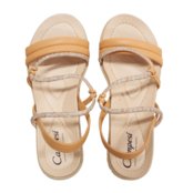 Campesí Sandália Feminina Calce Fácil Strass - Camel - Marca Campesi