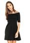 Vestido FiveBlu Curto Ombro-a-Ombro Preto - Marca FiveBlu