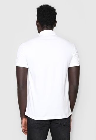 Camisa Polo Calvin Klein Slim Logo Branca