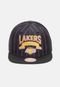 Boné Mitchell & Ness NBA Dem Stripes Los Angeles Lakers Preto - Marca Mitchell & Ness