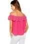 Blusa Ciganinha Fiya Lady Renda Rosa - Marca Fiya Lady