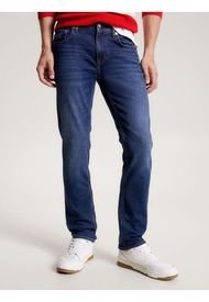 Jeans Denton De Corte Recto Con Efecto Desteñido Hombre Azul Tommy Hilfiger