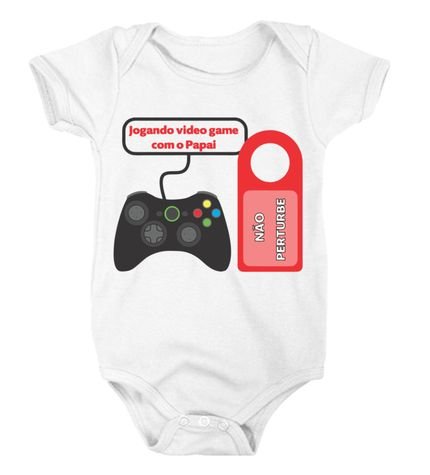 Menor preço em Body Criativa Urbana Bebê Frases Engraçadas Jogando Video Game com Papai Pai Branco