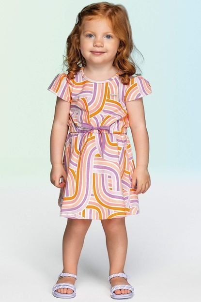 Vestido Infantil Menina Estampado Geométrico Colorittá Lilás - Marca Colorittá