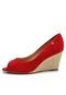 Peep Toe Vizzano Espadrille Vermelho - Marca Vizzano