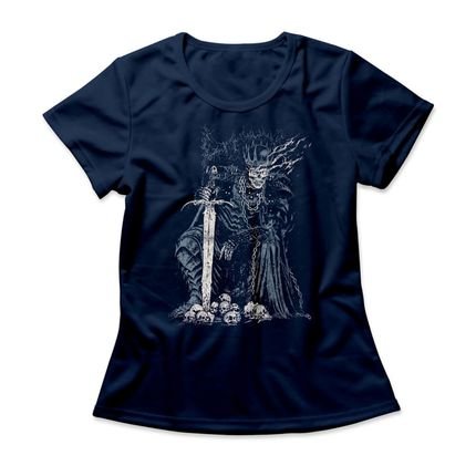 Camiseta Feminina Skull King - Azul Marinho - Marca Studio Geek 