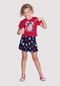 Conjunto Infantil com T-shirt  Shorts-Saia Estampado - Marca Alakazoo