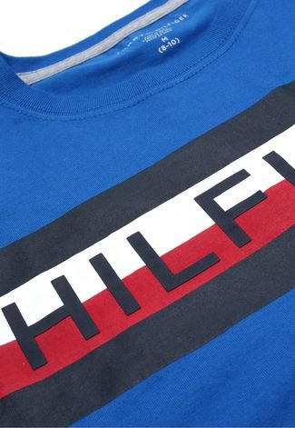 Camiseta Tommy Hilfiger Kids Menino Escrita Azul