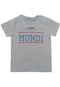 Camiseta Mundi Menino Escrita Cinza - Marca Brandili Mundi
