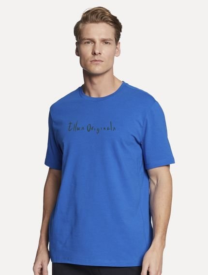 Camiseta Ellus Masculina Cotton Fine Originals Green Logo Azul Royal - Marca Ellus